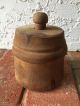 Antique Primitive Wooden Butter Mold Press Stamp Wheat Sheath Design Primitives photo 1