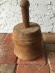 Antique Primitive Wooden Butter Mold Press Stamp Wheat Sheath Design Primitives photo 2