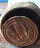 Antique Primitive Wooden Butter Mold Press Stamp Wheat Sheath Design Primitives photo 3