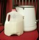 Vintage Enamelware White Watering Can Primitives photo 4