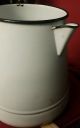 Vintage Enamelware White Watering Can Primitives photo 5