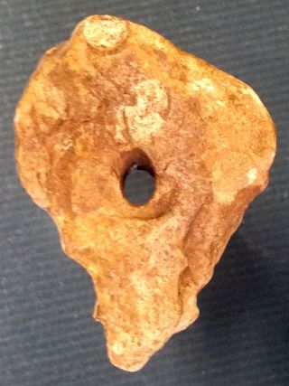 Natural Flint Hand Knocker Resembles Paleolithic Tool With Hole In The Middle photo