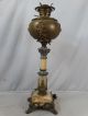 Antique 19thc Art Nouveau Brass Ormolu Cherub & Onyx Old Victorian Banquet Lamp Lamps photo 3