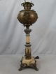 Antique 19thc Art Nouveau Brass Ormolu Cherub & Onyx Old Victorian Banquet Lamp Lamps photo 5