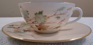 Mid - Century Lenox Westwind Swirling Green,  Brown,  Yellow Leaves Cup And Saucer photo