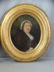 (2) Antique 19thc Victorian Era Lady & Gent Watercolor Portrait Painting & Frame Victorian photo 2