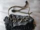 Antique Tan Crochet Charcoal Grey Black Tassel Iridescent Bead Drawstring Purse Art Deco photo 8