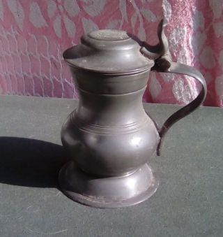 Antique Late 18th Century Pewter Tankard London England Crowned X Touchmarks photo