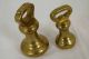 B149 & B150 2 Antique Scottish Brass Bell Weights,  1 Lb.  & 2 Lbs. Scales photo 4