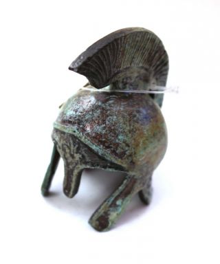 Ancient Greek Bronze Miniature Helmet Bronze Oxidization 1384 photo