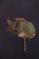 Mali : Old And Rare Tribal African Bozo Green Fisch Puppet Mask. Masks photo 1