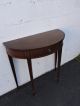 Mahogany Inlay Demi - Lune Side Tables / End Tables Console Tables 7608x Post-1950 photo 10