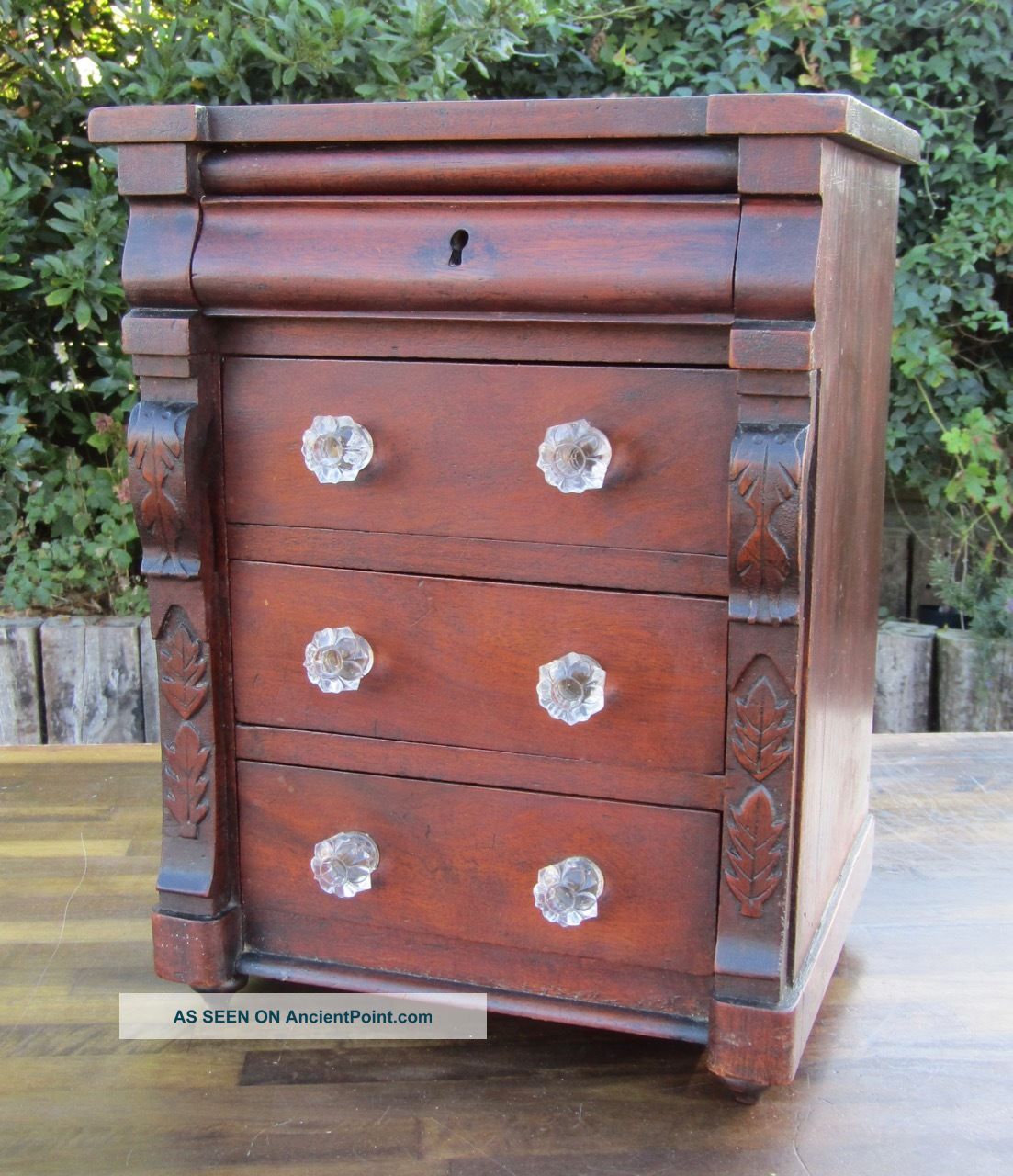 Victorian Apprentice Piece / Miniature Scottish Chest Of Drawers Mahogany C.  1880 Boxes photo