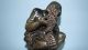 Vintage,  Signed African Hand - Carved Granite Sculpture Of Man Holding Grapes Sculptures & Statues photo 1