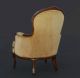 Vintage French Provincial Tan Velvet Arm Chair May Company Chair Post-1950 photo 7