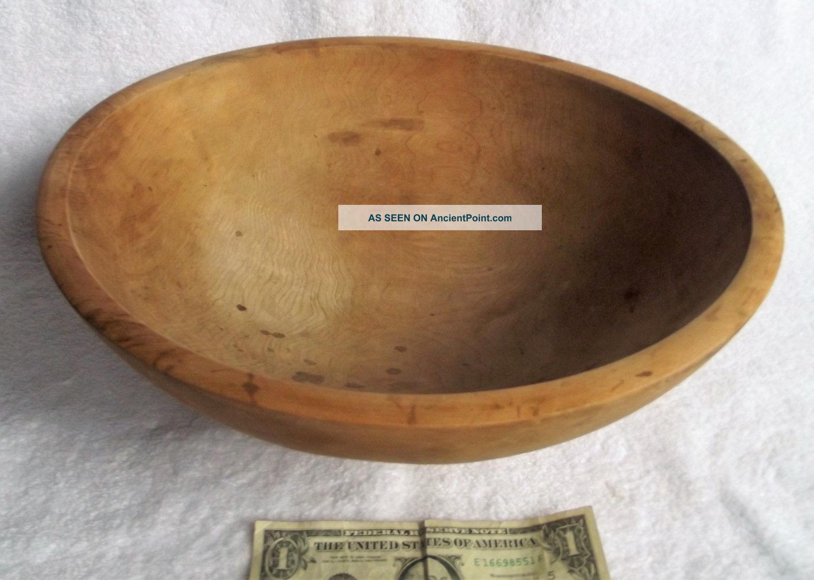Munising Antique Wooden Bowl With Ball Feet Signed Bowls photo