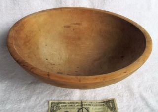 Munising Antique Wooden Bowl With Ball Feet Signed photo
