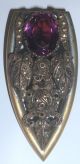 Stunning Vintage Antique Dress Shoe Scarf Clips Purple Stones Marcasites Figurines photo 2