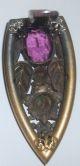 Stunning Vintage Antique Dress Shoe Scarf Clips Purple Stones Marcasites Figurines photo 8