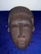 Vintage Baule Ivory Coast African Carved Wood Tribal Mask Face Beaded Hair Piece Masks photo 1