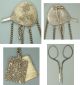 Ornate Antique English Sewing Chatelaine W/ Scissors,  Thimble,  Pin Wheel C1890 Other Antique Sewing photo 2