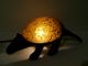 Nos Large Armadillo Stained Glass Shade Heavy Metal Electric Lamp Light Lamps photo 2