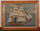 Antique 19thc British Sailor Folk Art Woolwork Wooly Embroidery Ship Of The Line Folk Art photo 1