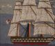 Antique 19thc British Sailor Folk Art Woolwork Wooly Embroidery Ship Of The Line Folk Art photo 4