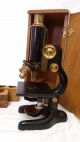 Antique Bausch & Lomb 1915 Microscope With Wood Case Steampunk Microscopes & Lab Equipment photo 1