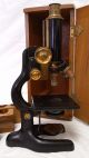 Antique Bausch & Lomb 1915 Microscope With Wood Case Steampunk Microscopes & Lab Equipment photo 2
