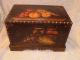 Vintage Large Chest Box Handmade Tole Painted Grapes Wine Theme Toleware photo 1