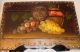 Vintage Large Chest Box Handmade Tole Painted Grapes Wine Theme Toleware photo 3
