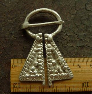 Ancient Medieval Silver Fibula (663) photo
