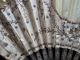Antique Hand Fan 2 Balloon Shaped Fans Sequinsed Embroidery Silk Faux Tortoise Other Antique Decorative Arts photo 5