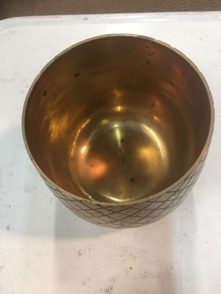 Vintage Hollywood Regency Brass Pineapple Candle Holder Trinket Box 9 1/4 