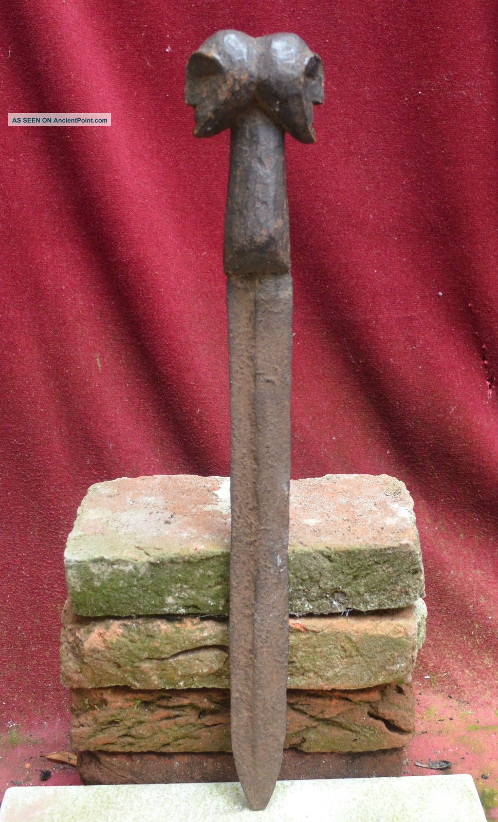 Antique And Quality Knife,  The Hilt With 2 Heads,  Congo Africa. Other African Antiques photo