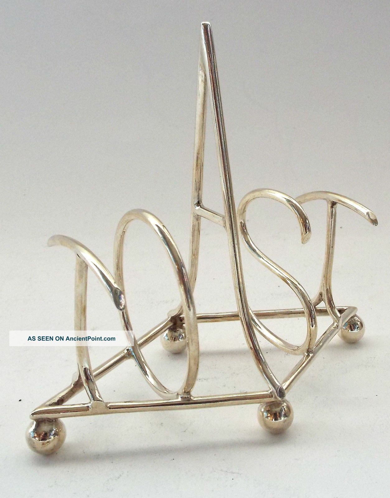Toast Rack Solid Sterling Silver Novelty Design Dresser Hukin & Heath 1912 Other Antique Sterling Silver photo
