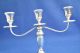 Vintage Solid Silver Candelabra - Birmingham 1975 - Candle Holders Three Branch Candlesticks & Candelabra photo 4