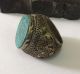 Mens Engraved Ring Malachite Stone Old Islamic Afghan Persian Arabic Intaglio 11 Islamic photo 2