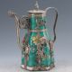 Chinese Famille Rose Porcelain Armor Tibet Silver Handwork Flower Teapot Z64 Teapots photo 3