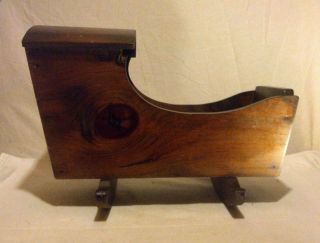 Antique Wooden Baby/doll Cradle - Hand Made Hooded Quaker Style photo