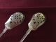 Two Gorham Chesterfield Sterling Silver Pierced Olive Spoons Gold Wash Monos Sterling Silver (.925) photo 4