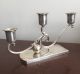 504g Sterling Silver.  925 Ava Taxco Mexico 3 Stick Candelabra 16oz Candlesticks & Candelabra photo 4