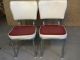 Vintage Retro Drop Leaf Formica Red Chrome Dinette Dining Table With 2 Chairs Post-1950 photo 9
