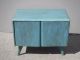 Vintage Heywood Wakefield Danish Modern Style Blue Storage Cabinet Side Table Post-1950 photo 3