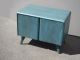 Vintage Heywood Wakefield Danish Modern Style Blue Storage Cabinet Side Table Post-1950 photo 6