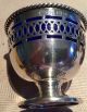 Fabulous 1912 Solid Silver Pepper Pot With Bristol Blue Glass Liner Salt & Pepper Shakers photo 1