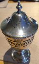 Fabulous 1912 Solid Silver Pepper Pot With Bristol Blue Glass Liner Salt & Pepper Shakers photo 6
