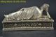 Collectible China Handwork Old Tibet Silver Cast Sleeping Buddha Pray Statue Other Antique Chinese Statues photo 5