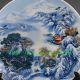 Chinese Blue And White Porcelain Hand - Painted Mountain Plate W Qianlong Mark Plates photo 2